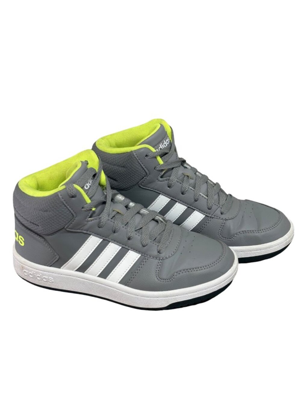Adidas Big Kids Hoops Mid 2.0 Gray Green Size 5 Basketball Sneakers